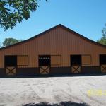 Custom built doors and windows on the pole barn